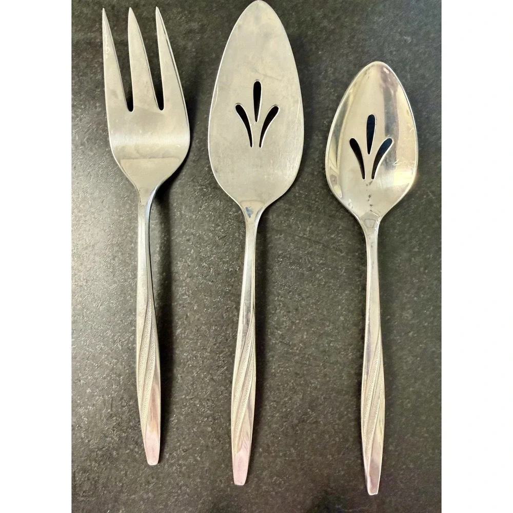 Vintage American Stainless USA Flatware Set 65 Pc MCM Serving Utensils